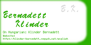 bernadett klinder business card